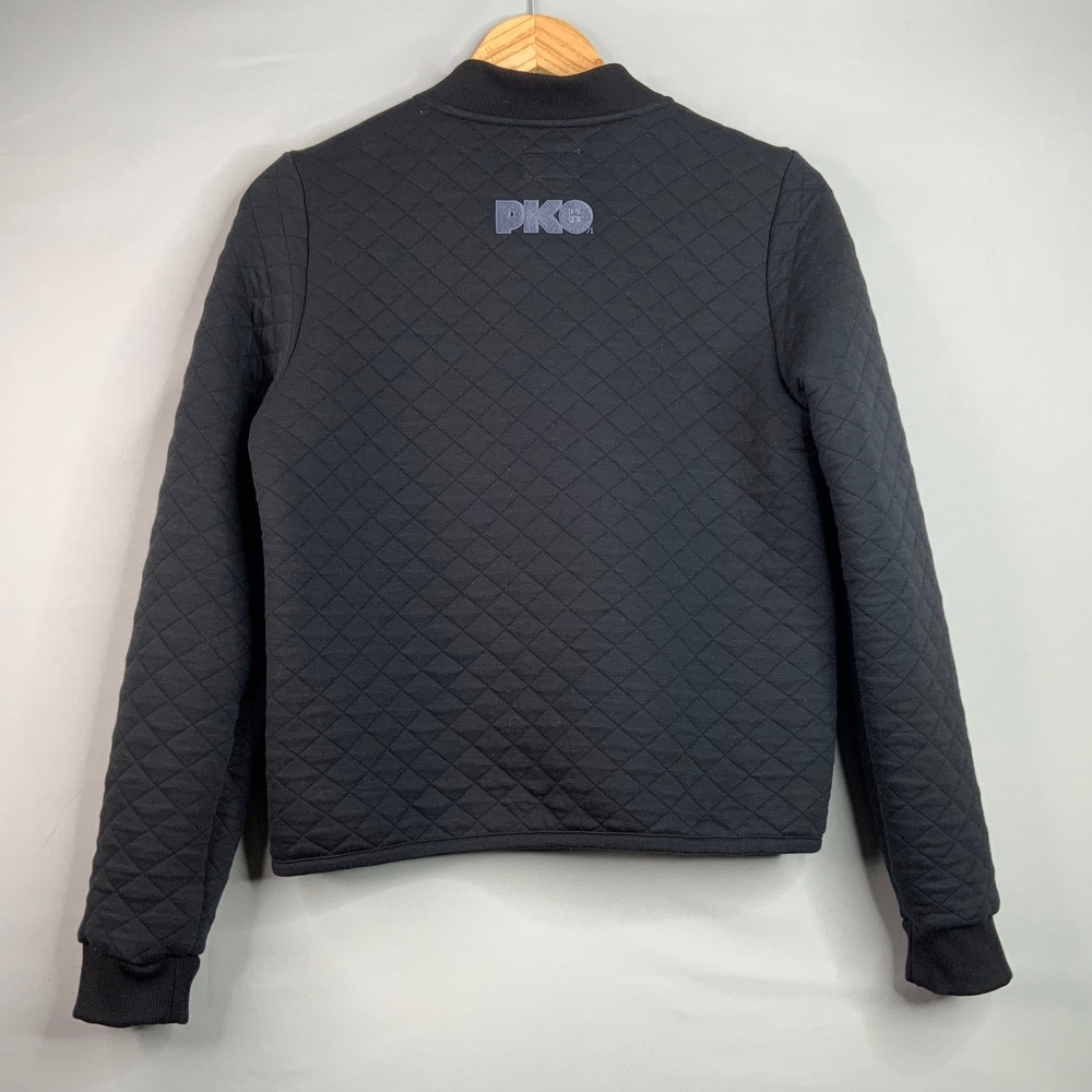 Marine Layer Quilted Bomber Jacket Black Full Zip PKO Logo Men's Medium - Picture 2 of 6
